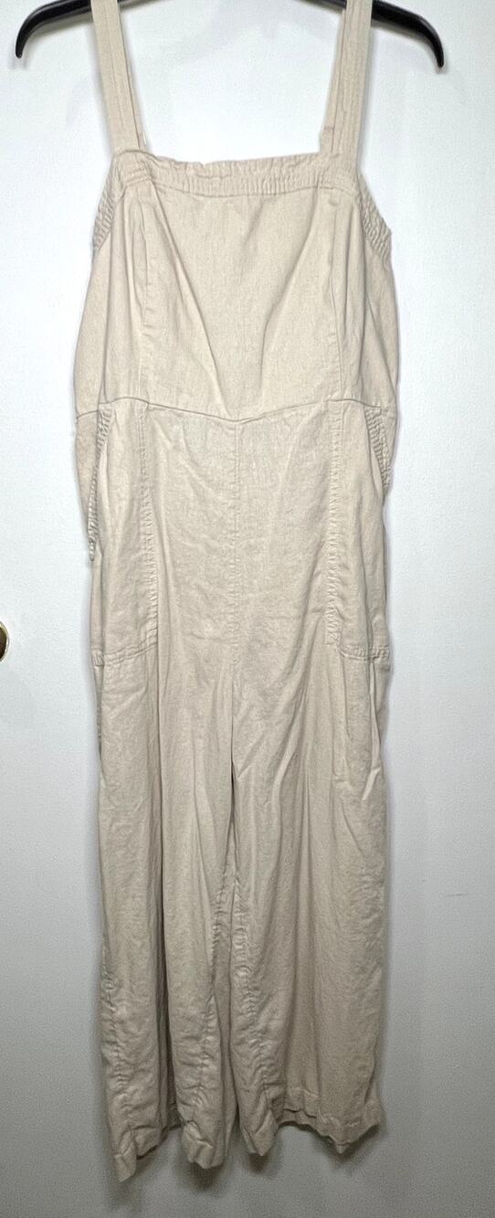Old Navy linen jumpsuit tan large